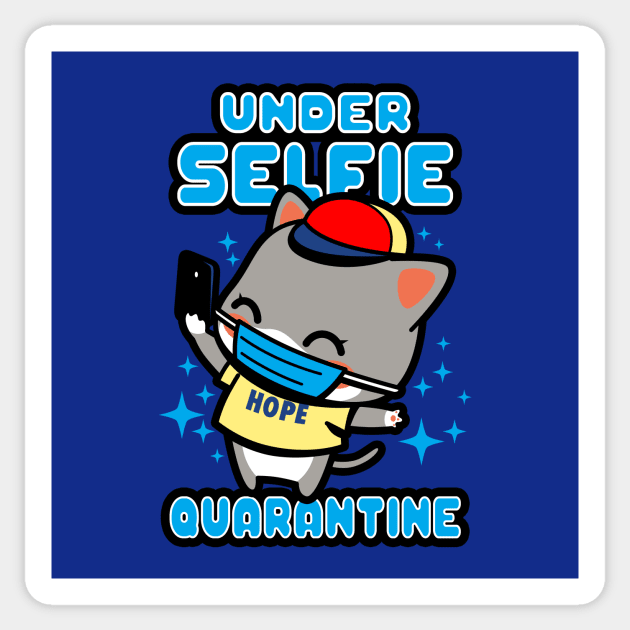 Under Selfie Quarantine Funny Cute Cat Meme Sticker by Originals By Boggs